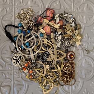 LOT OF NEW AND PRE-OWNED ASSORTED NECKLACES - ONE FULL POUND!